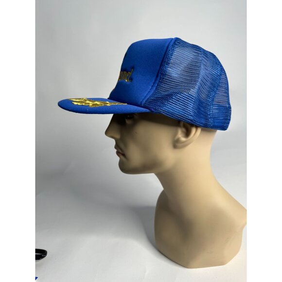 Disneyland Vintage Blue & Gold Trucker Hat With Adjustable Snapback - Picture 10 of 16